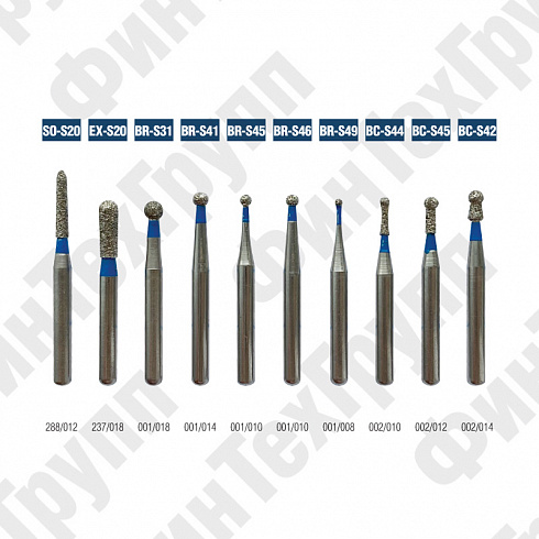 Алмазные боры SO-S20, EX-S20, BR-S31 BR-S49, BC-S42 BC-S44 нумерация идентична борам MANI